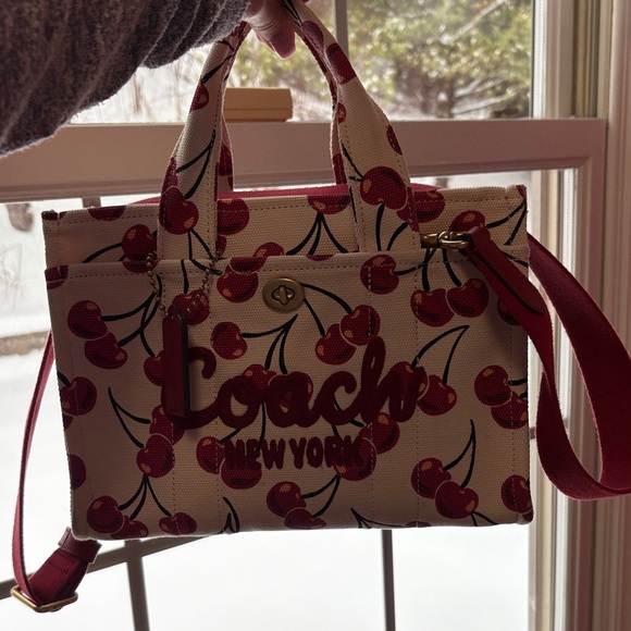 Coach Cherry Patterned Canvas Tote - Picture 3 of 12